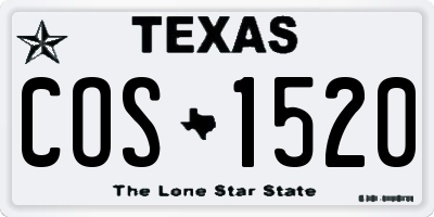 TX license plate COS1520