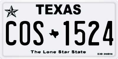 TX license plate COS1524