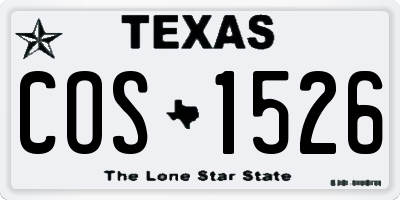 TX license plate COS1526