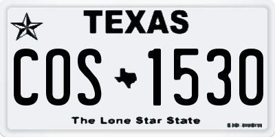 TX license plate COS1530