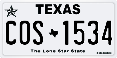 TX license plate COS1534