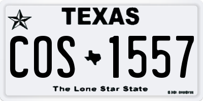 TX license plate COS1557
