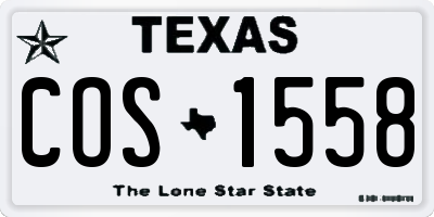 TX license plate COS1558