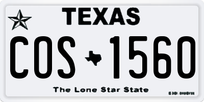 TX license plate COS1560