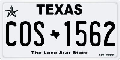 TX license plate COS1562