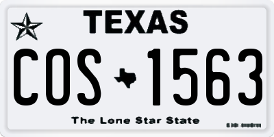 TX license plate COS1563