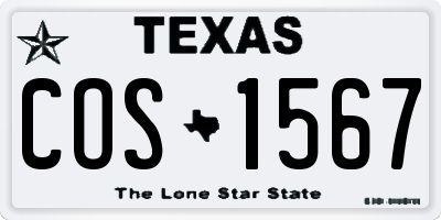 TX license plate COS1567