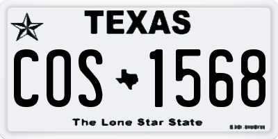 TX license plate COS1568
