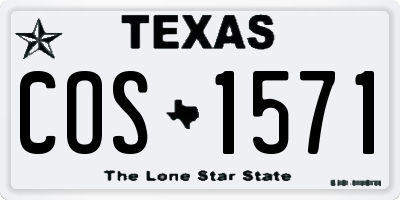 TX license plate COS1571