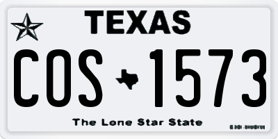TX license plate COS1573