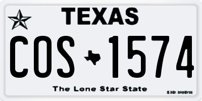 TX license plate COS1574
