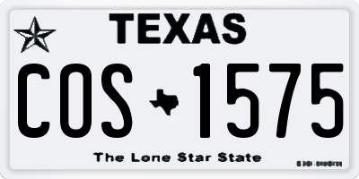 TX license plate COS1575