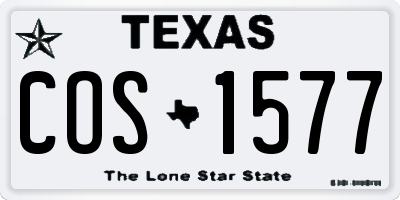 TX license plate COS1577
