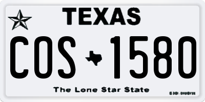 TX license plate COS1580