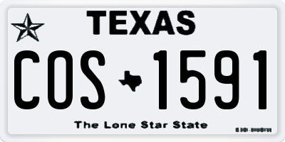 TX license plate COS1591