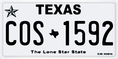 TX license plate COS1592