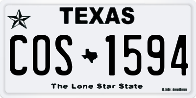 TX license plate COS1594