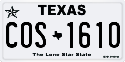 TX license plate COS1610