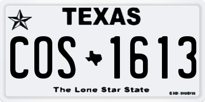 TX license plate COS1613