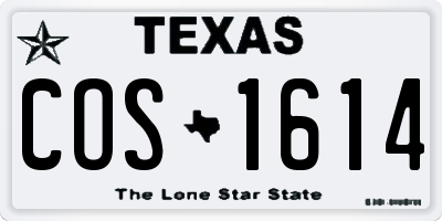 TX license plate COS1614