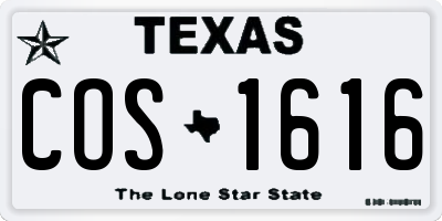 TX license plate COS1616