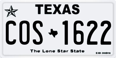 TX license plate COS1622
