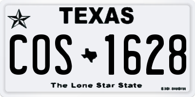TX license plate COS1628