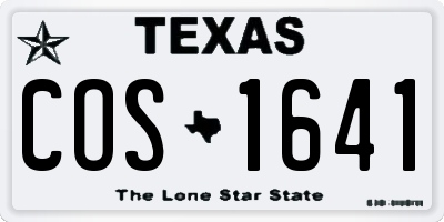 TX license plate COS1641