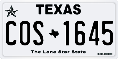TX license plate COS1645