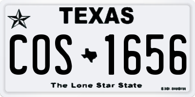 TX license plate COS1656