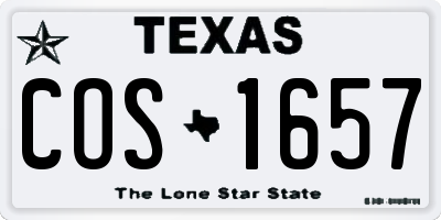 TX license plate COS1657