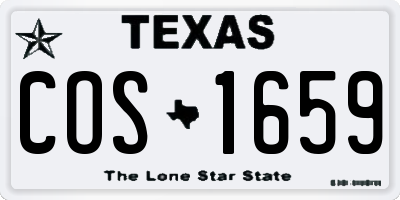 TX license plate COS1659