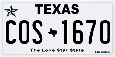 TX license plate COS1670