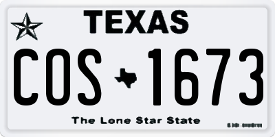 TX license plate COS1673