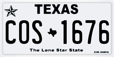 TX license plate COS1676