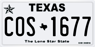 TX license plate COS1677