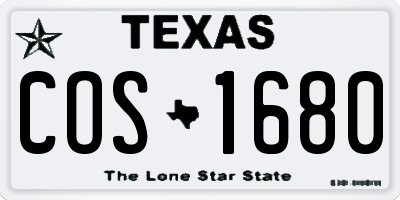 TX license plate COS1680
