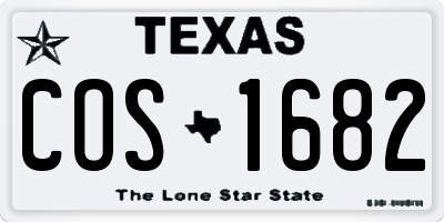 TX license plate COS1682