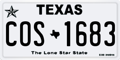 TX license plate COS1683