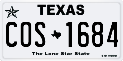 TX license plate COS1684