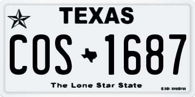 TX license plate COS1687