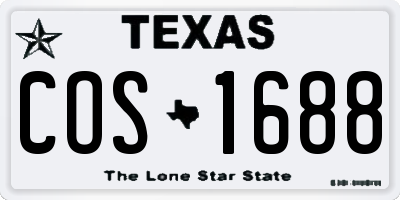 TX license plate COS1688