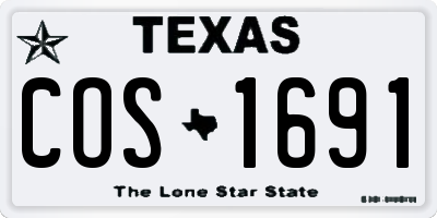 TX license plate COS1691
