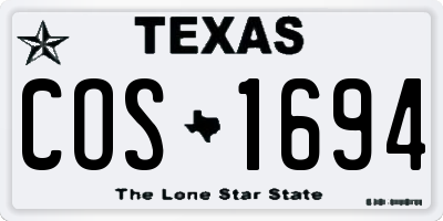 TX license plate COS1694
