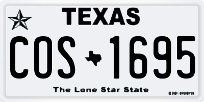 TX license plate COS1695