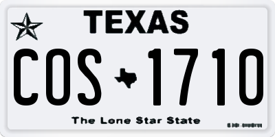 TX license plate COS1710