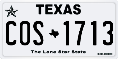 TX license plate COS1713