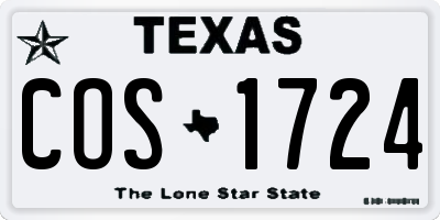 TX license plate COS1724