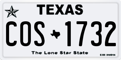 TX license plate COS1732