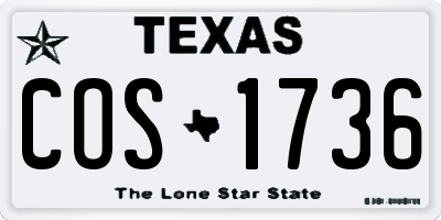 TX license plate COS1736